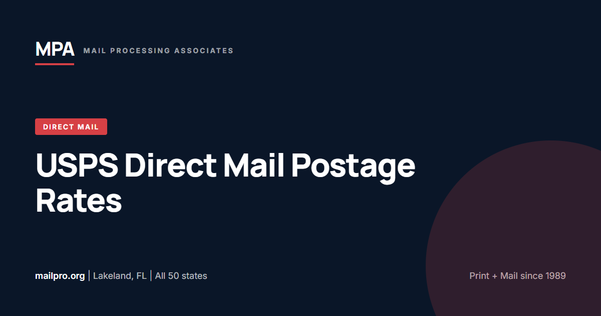 USPS Direct Mail Postage Rates: 2026 Rates by Class